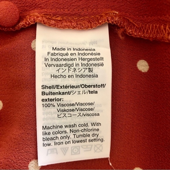 Madewell. Heather Button-Front Dress. Polka Dot Sweet Dahlia. Large - Picture 12 of 12